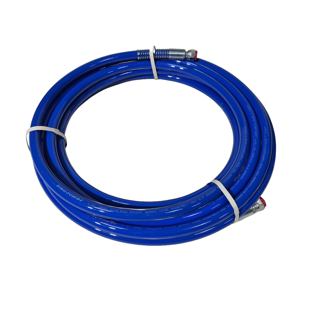 Рукав окрасочный 1/2" х 15 м, Р.Д. 250 бар, 4-слойный, с пружинами, Dino-Power