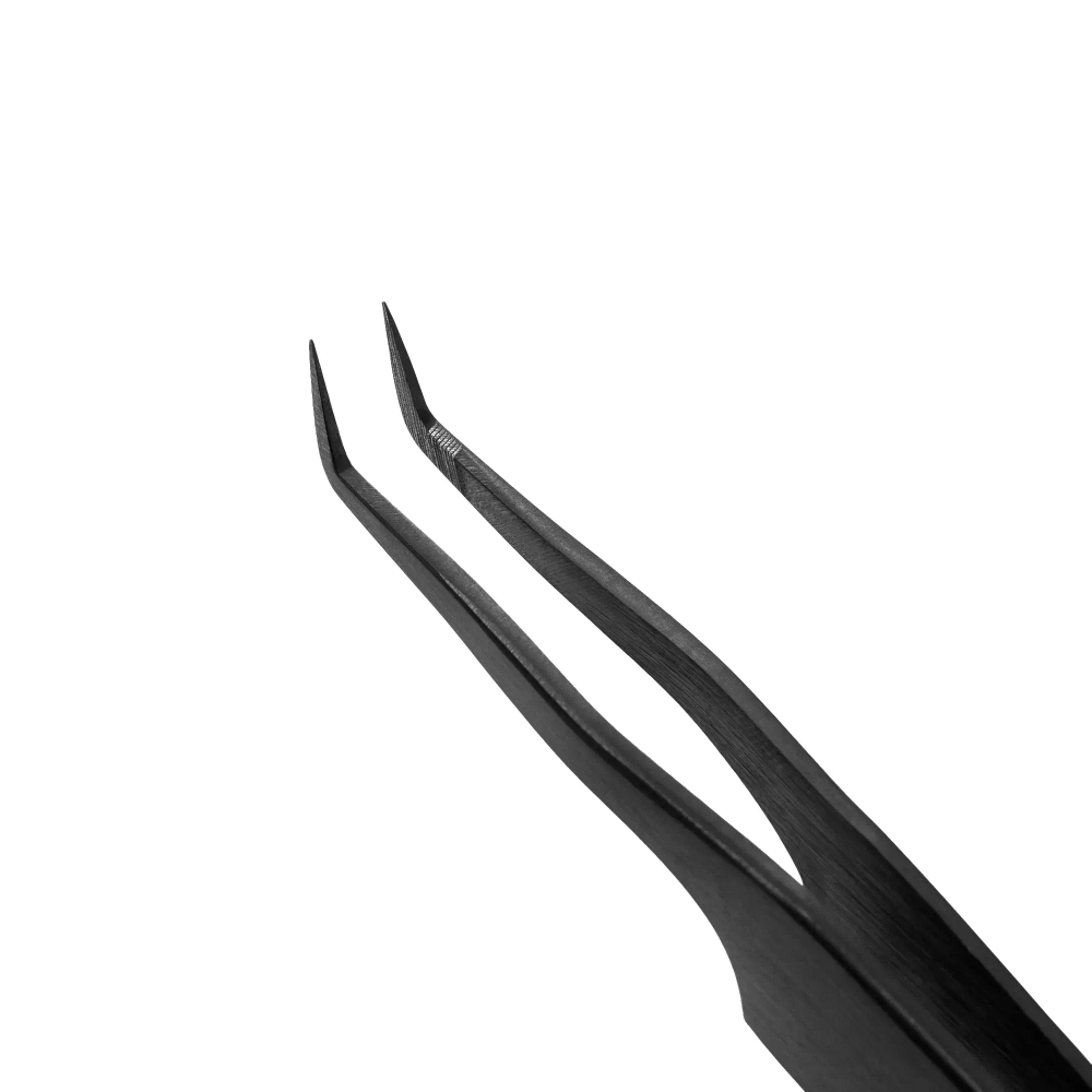 Пинцет для наращивания ресниц Lovely NanoFiber, серия Grace Elegante Black, тип L 7 мм