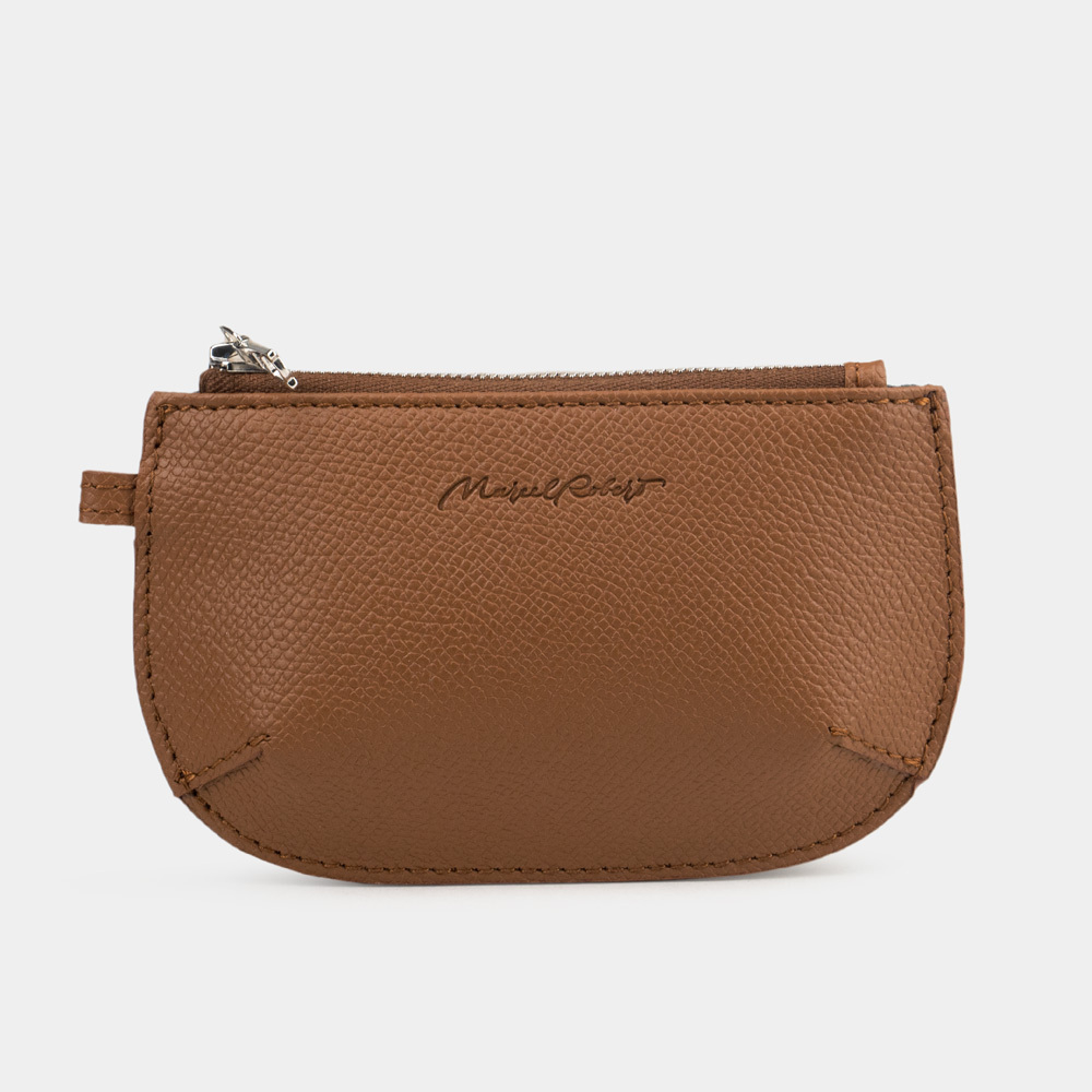 Ключница-кошелек Chatelain из кожи сафьяно, цвета карамель