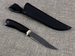 Нож "Скорпион", дамасская сталь, рукоять черный граб мореный