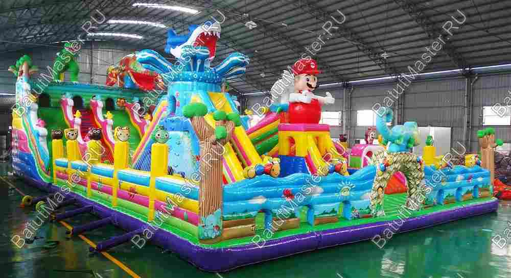 Надувной батут "Союз зверей", 24*15*8 м