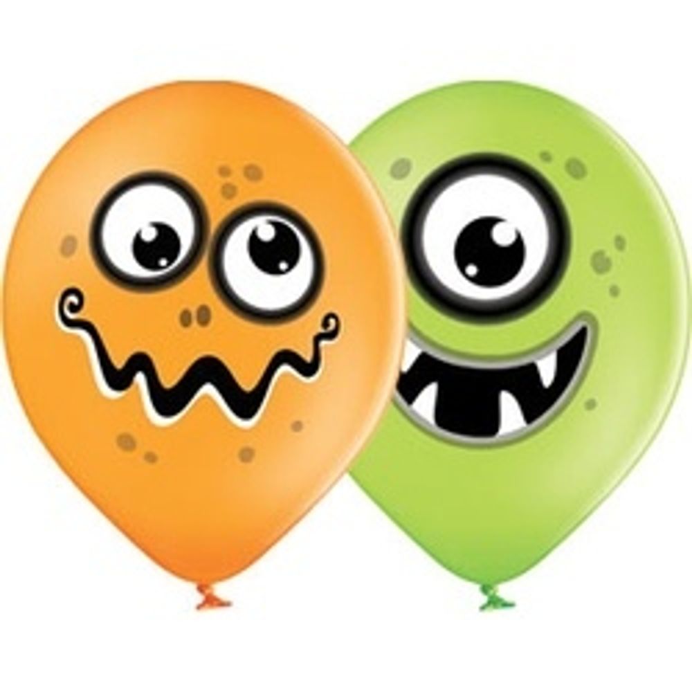 Шар (14"/36 см) Забавные монстрики 2цв 50 шт.