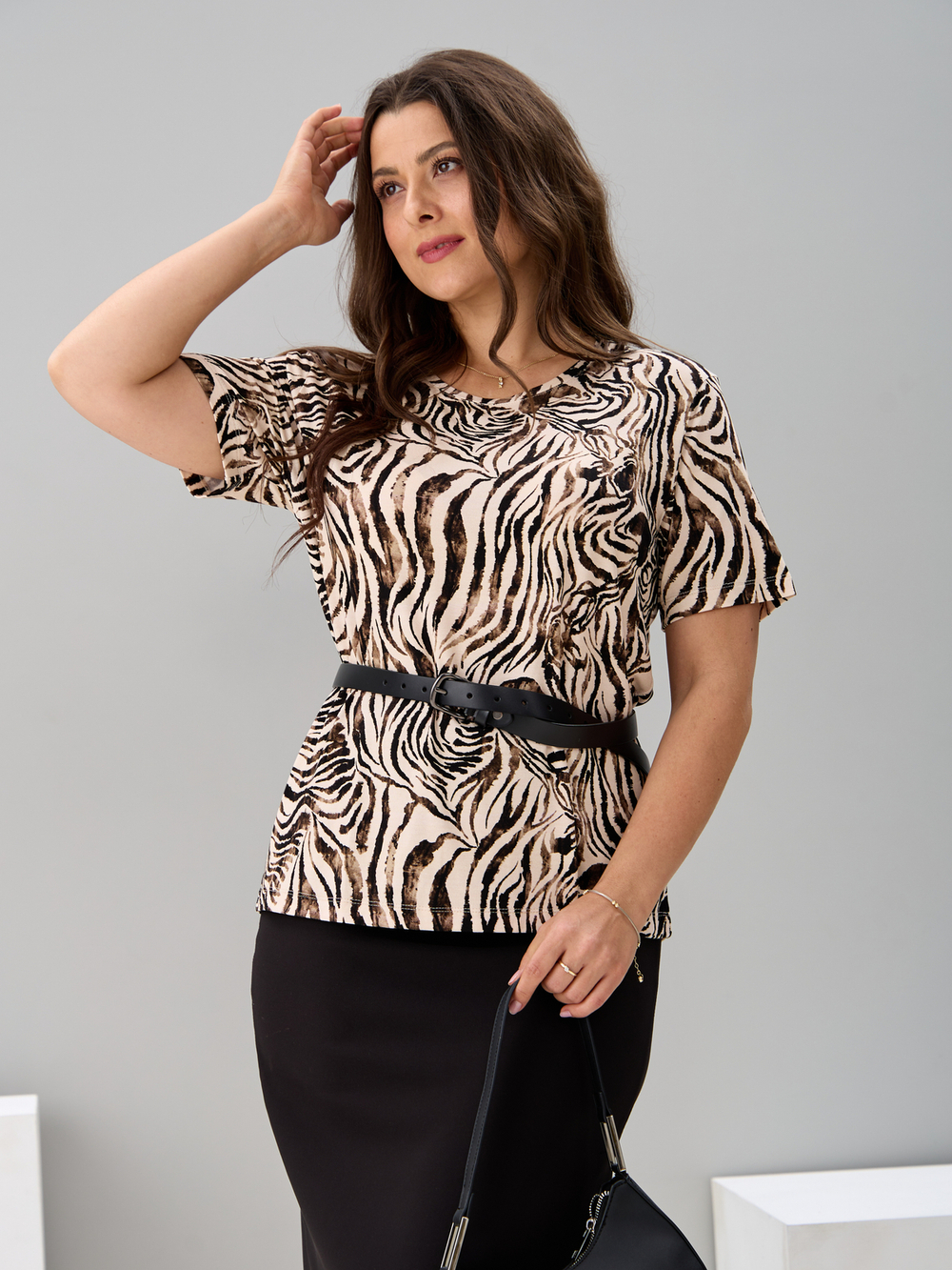 Футболка Фв-107/песочный-акварельзебра