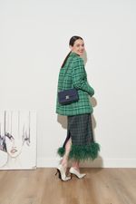 ЮБКА С ПЕРЬЯМИ ТЕМНО-СИНИЙ|ЗЕЛЕНЫЙ|ЗЕЛЕНЫЙ