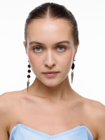 Серьги "Spike and stone" с черным агатом