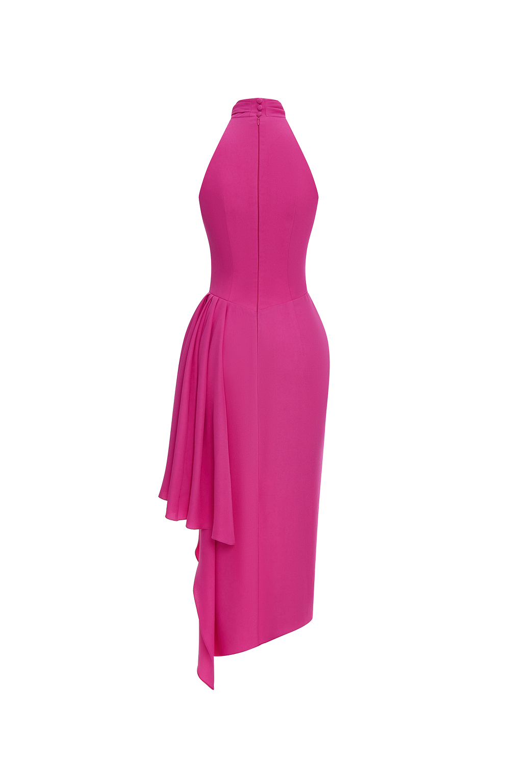 Платье миди из вискозного крепа с драпировкой