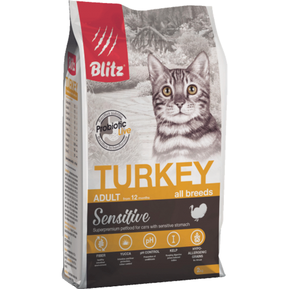 Blitz Sensitive Turkey Adult Cat All Breeds