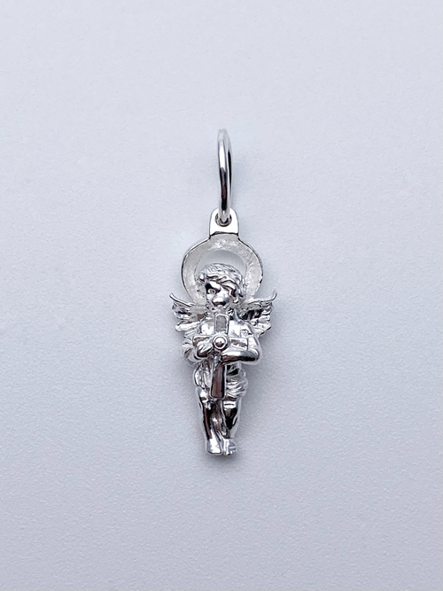 Образок из серебра/Без покрытия/С подвижным ухом/Ангел