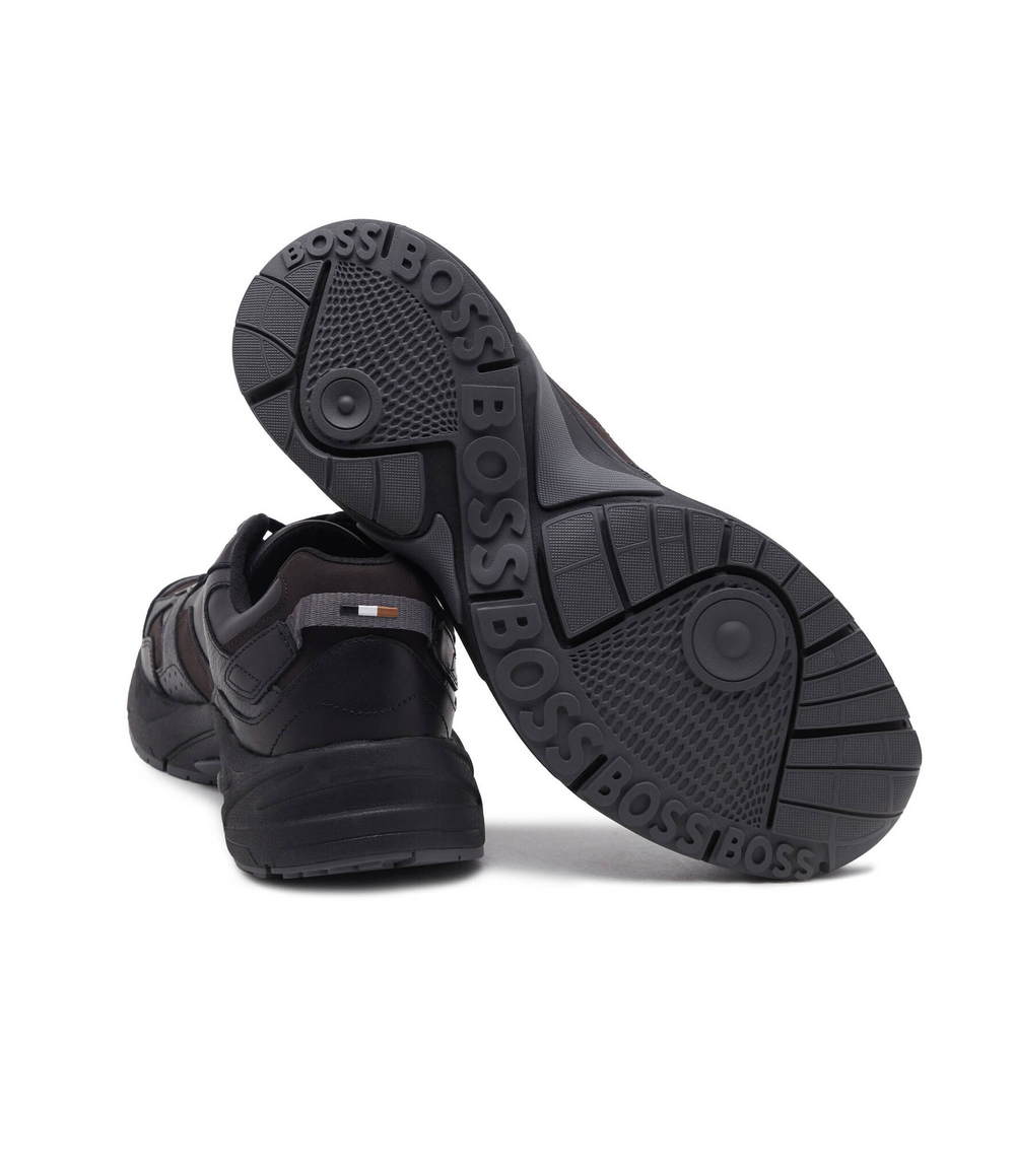 Кожаные кроссовки levitt_runn_lt BOSS BLACK - черный(50513142)