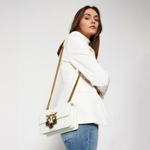 MINI LOVE BAG ICON V QUILT CROSSBODY - white