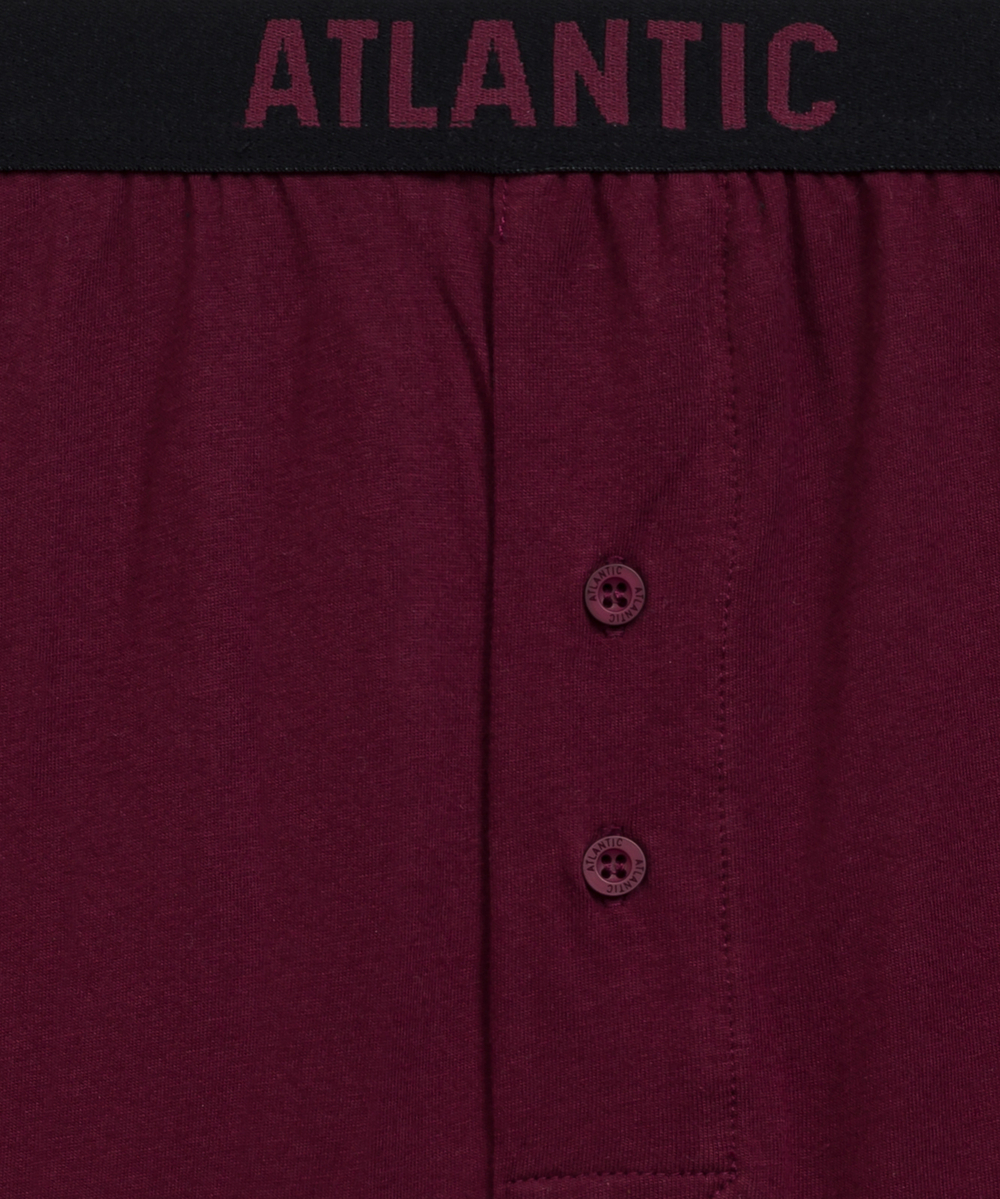 Мужские трусы боксеры Atlantic, набор из 2 шт., хлопок, каберне + темно-синие, 2MBX-025