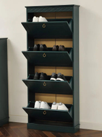 Обувница Индра, 66,4х21,5х158,2, тумба для обуви из МДФ, изумруд, Dipriz