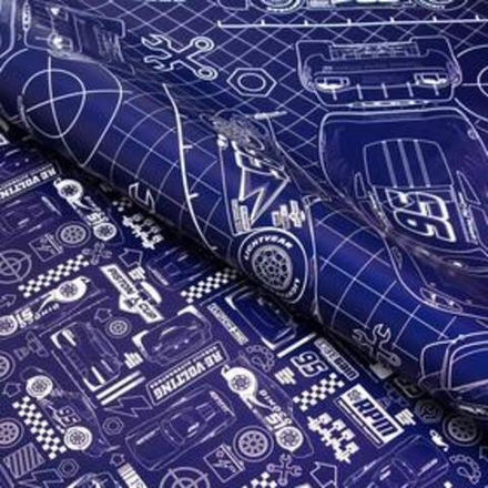 Бумага упаковочная глянцевая двусторонняя Тачки 60x90 см.