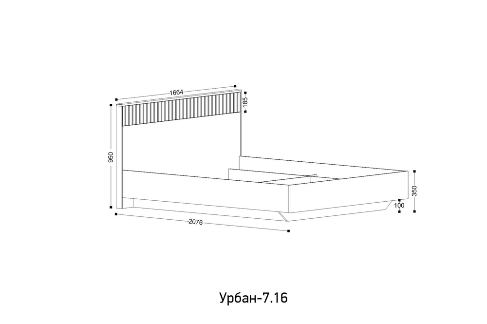 Кровать двухспальная 160х200 с ящиком для белья Белый