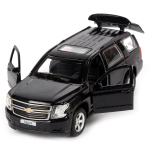 Модель ин. мет. "Chevrolet Tahoe" 12см, двери, багаж, черный, коробка TAHOE-BK (Технопарк)