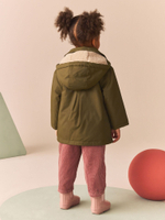 Куртка с флисовой подкладкой и капюшоном для девочки Next Q81-871, Хаки