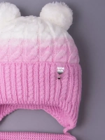 Шапка для девочки осенняя вязаная и снуд