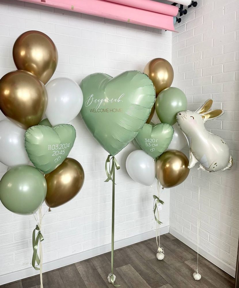 Воздушные шары на выписку для мальчика №8112