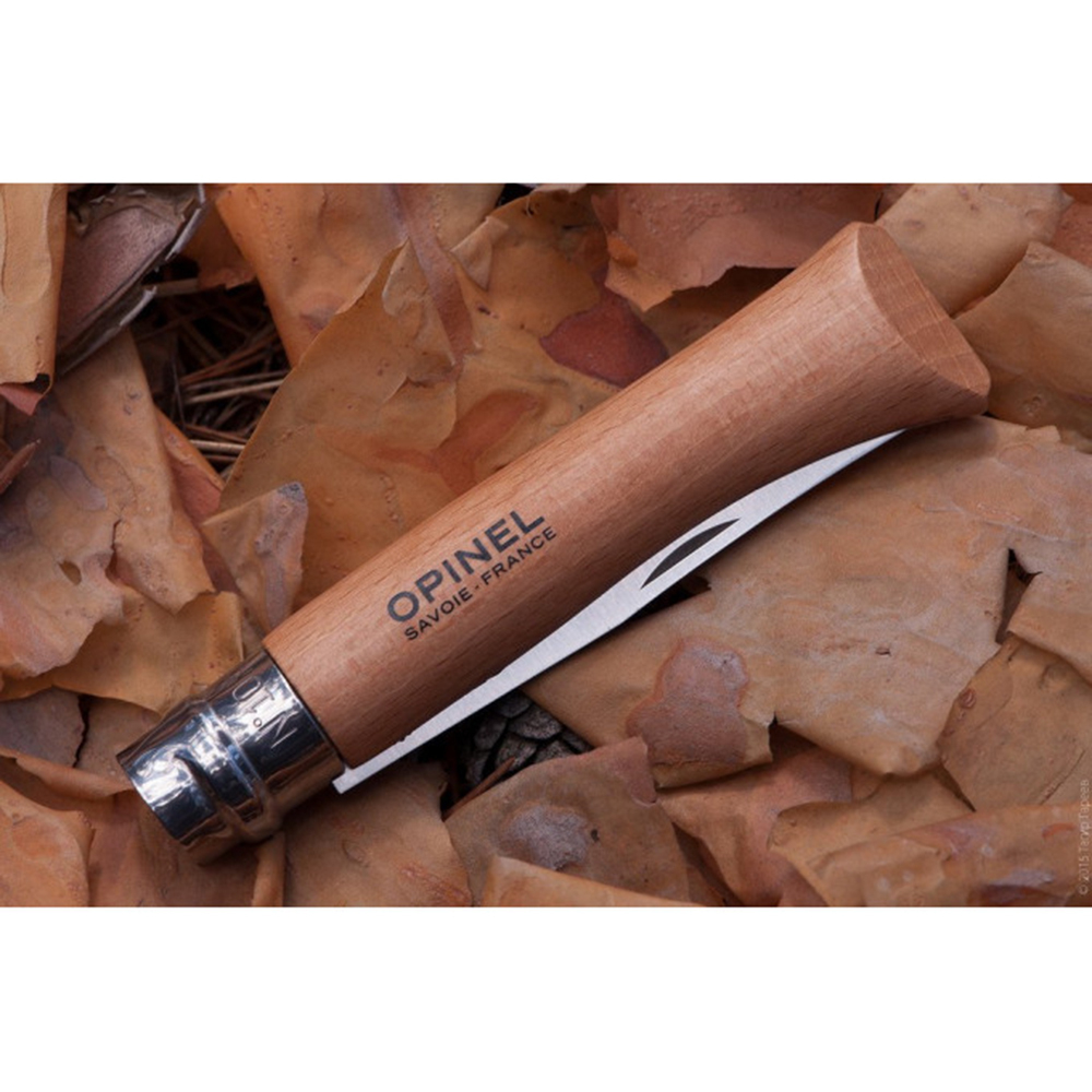 Нож Opinel №10, нержавеющая сталь, рукоять из бука, блистер