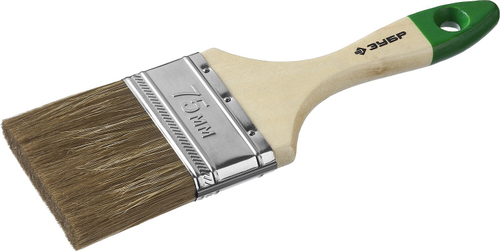 Кисть плоская ЗУБР ″ЛАЗУРЬ-МАСТЕР″, смешанная щетина, деревянная ручка, 75мм