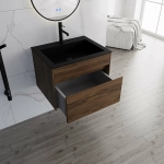 Тумба с раковиной Vincea Chiara 60 VMC-2C600CO/VCB-13600B тёмный дуб/раковина черная