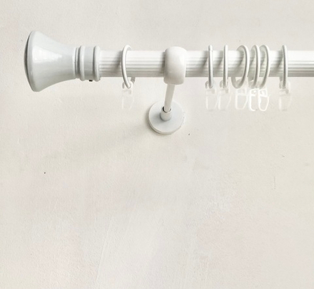 Карниз кованый рифленый для штор "Луксор" d25 мм однорядный, цвет белый