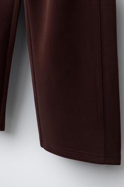 ZARA СПОРТИВНЫЕ БРЮКИ WIDE LEG, ВИННЫЙ