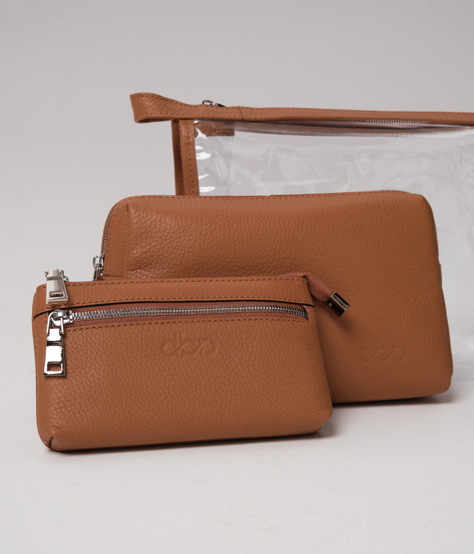 Набор косметичек DBR 15-89 коричневый лист