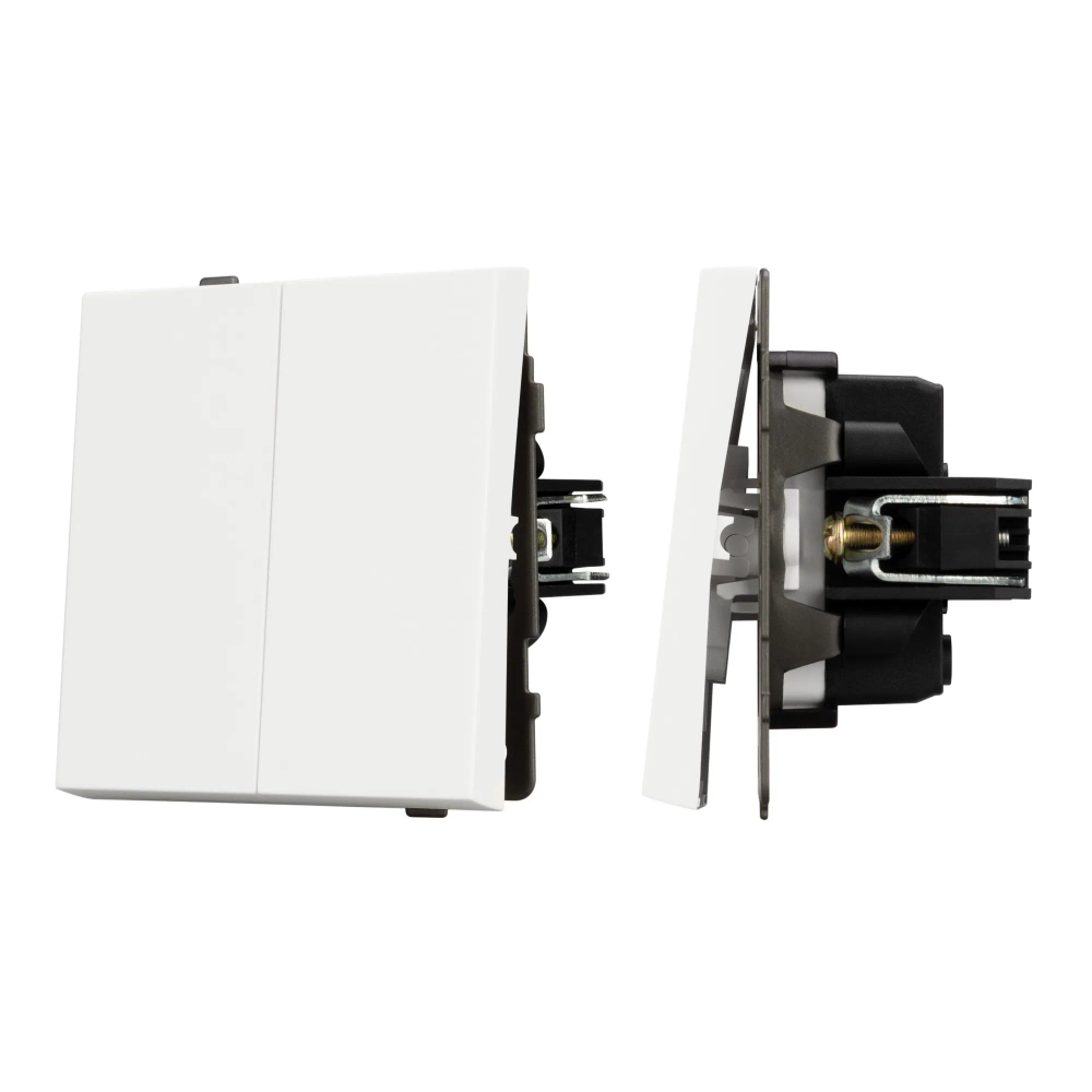 Механизм выключателя двухклавишный непроходной SWT-TENDO-MK02-SFPL-WH (230V, 10A) (Arlight, -) 054547