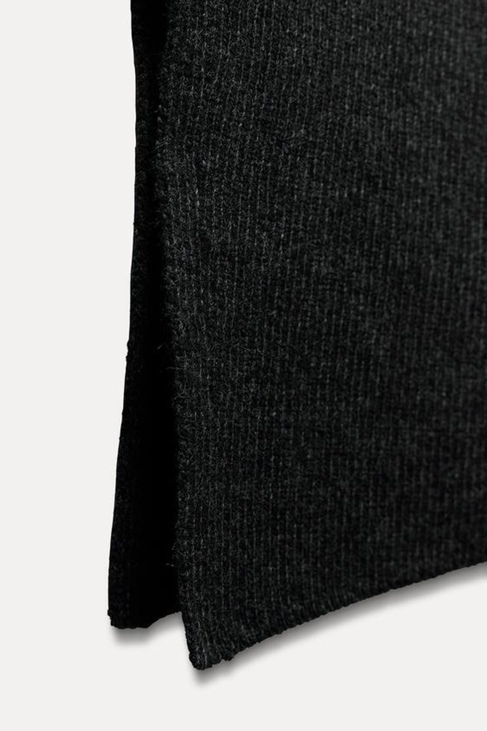 ZARA ЖИЛЕТ ИЗ СМЕСОВОЙ ШЕРСТИ СО СКЛАДКАМИ СБОКУ, АНТРАЦИТОВО-СЕРЫЙ