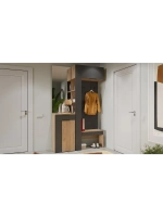 Прихожая с зеркалом Дуб крафт золотой 136х35,8х220