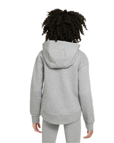 Кофта для девочки теннисная  Nike Sportswear Club Fleece FZ Hoodie G - carbon heather/white