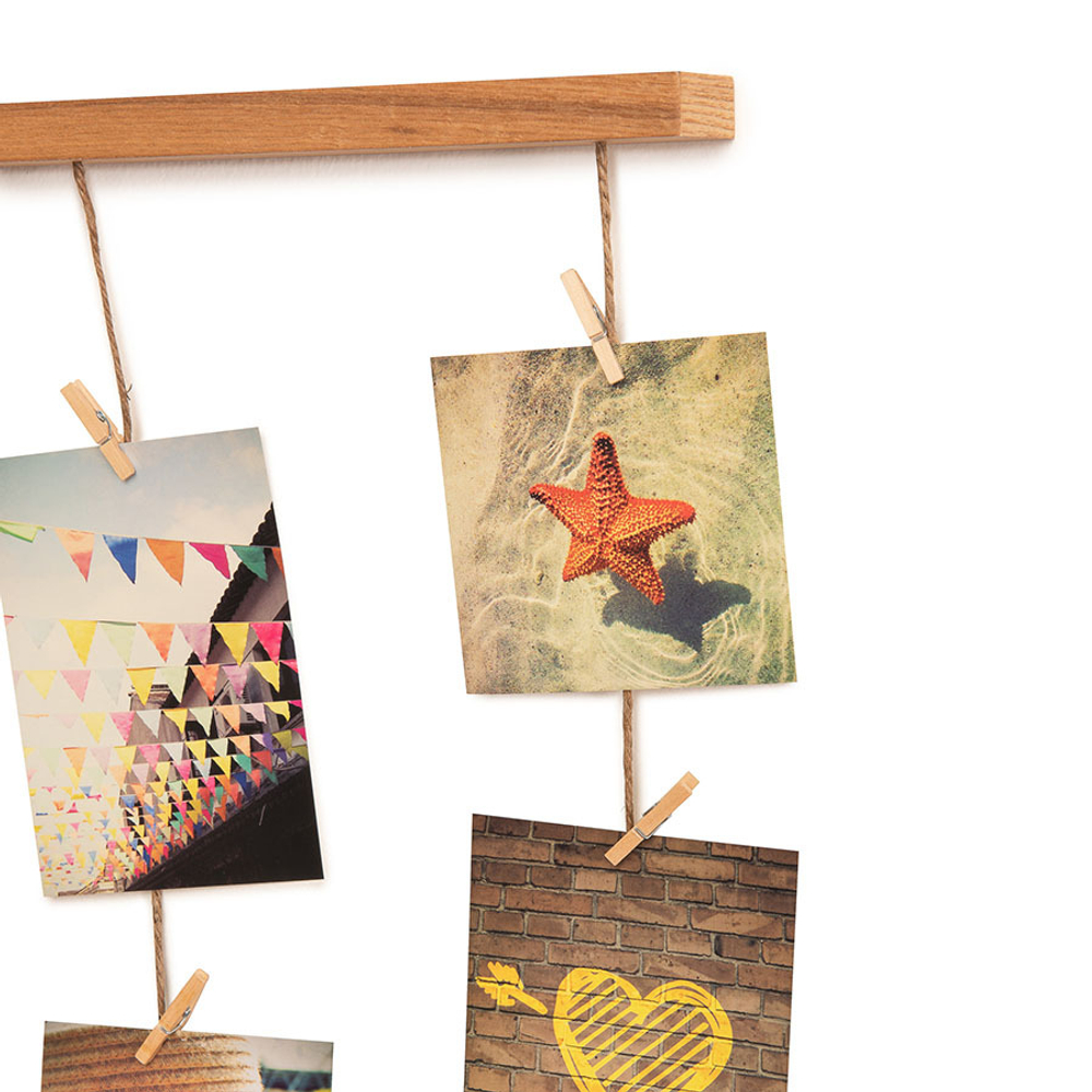 Панно для фотографий hangit, дерево, 40 прищепок