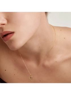 Колье Буква F серебро 925 пробы покрытое золотом