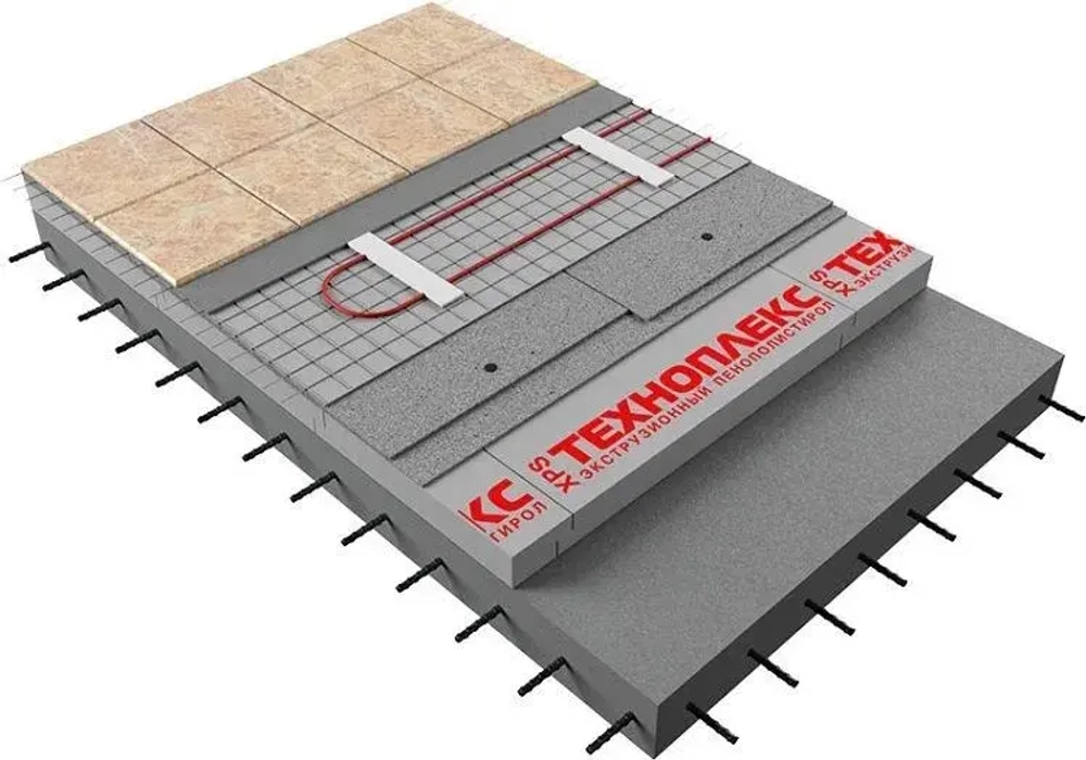 Утеплитель ТЕХНОНИКОЛЬ ТЕХНОПЛЕКС CARBON ECO экструдированный пенополистирол 50х585х1185мм (24 плиты)16.8 м2