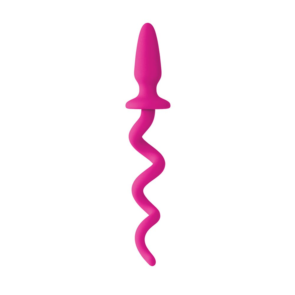 NSN-0511-44 ЭМ / Анальный плаг с хвостом-спиралью розовый Oinkz! - Pink