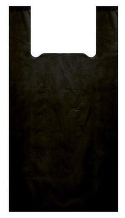 Пакеты-майки черные 28+14х50см 10мкм (100/2000шт)