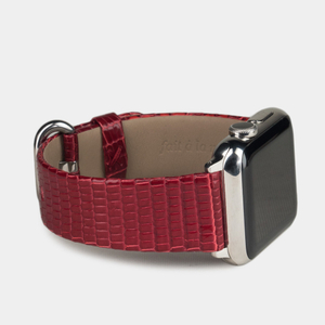 Ремешок для Apple Watch 42/44mm Classic из кожи ящерицы красного цвета