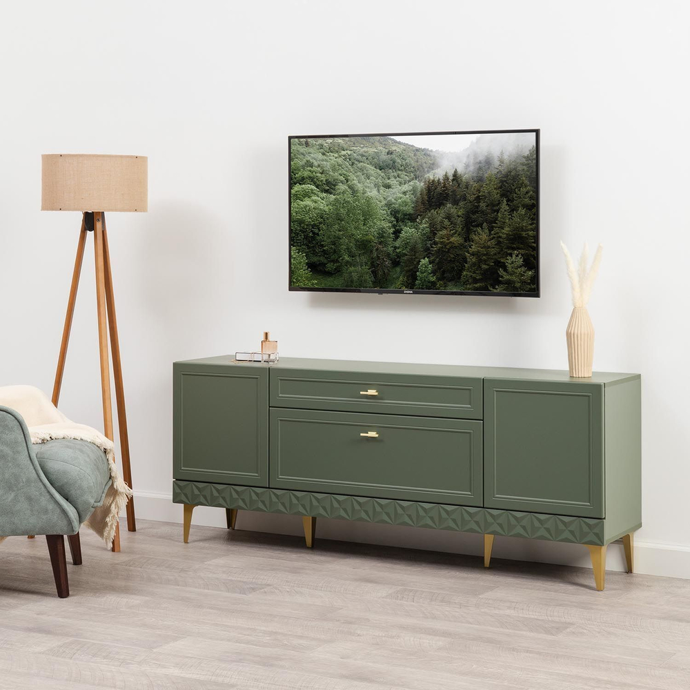 Марион тумба 16.167 Дымчатый зеленый / Олива шагрень