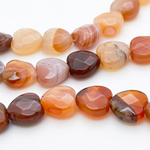 Сердолик + агат, сердце с огранкой, размер около 15 мм, цена за набор 5 шт