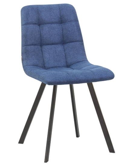 Стул обеденный DOBRIN ALEX SQUARE, черные матовые ножки, синяя ткань (UF860-14B)
