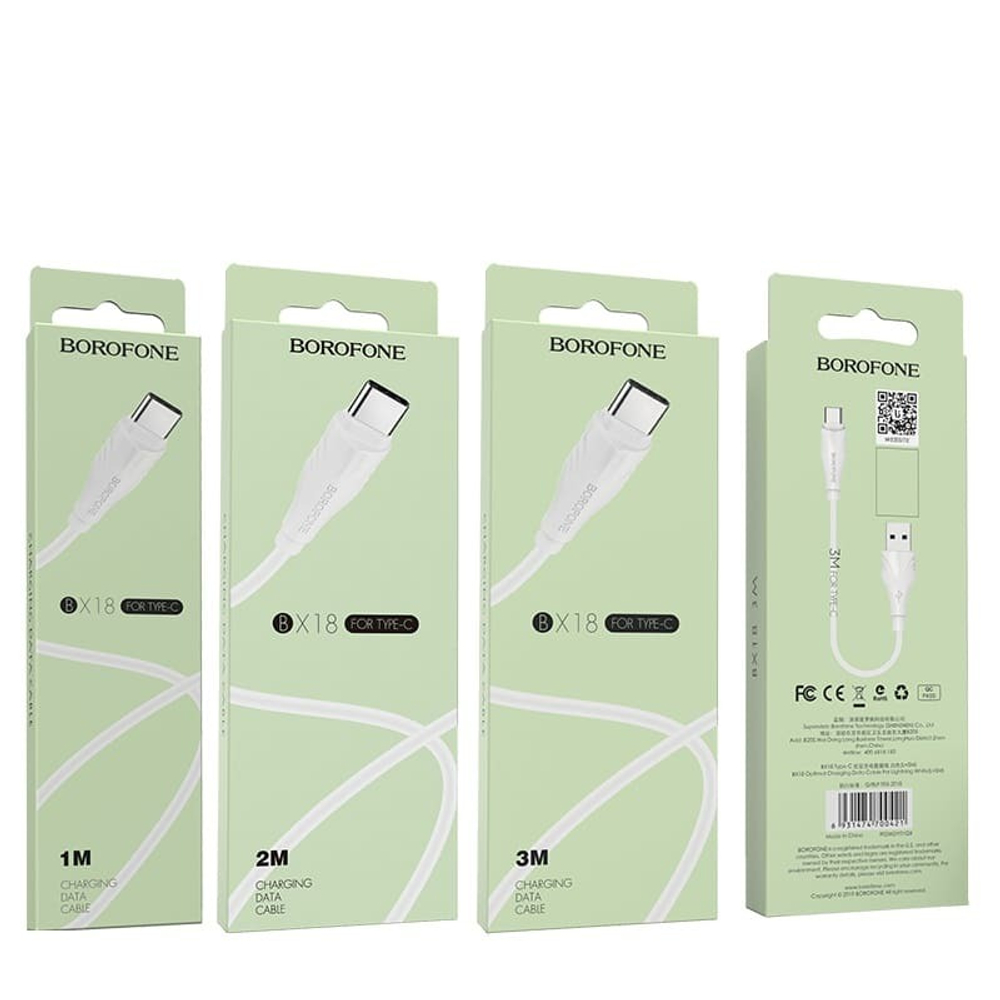Кабель Borofone X18 type-c 2m. White