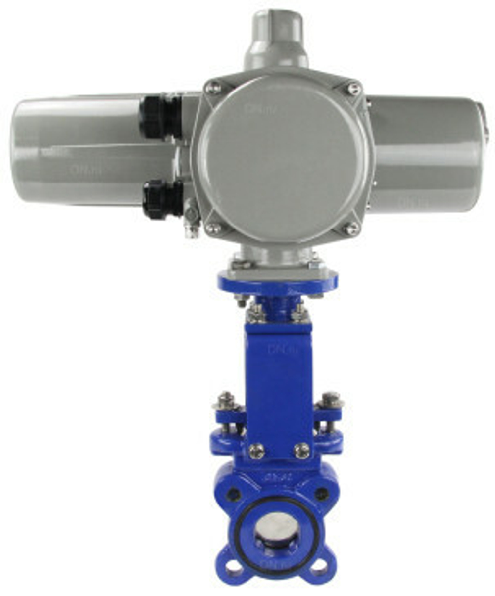 Knife Gate Valve Elephant PSI232, wafer type, body material - Cast iron GGG-40, with electric actuator GZ-220V