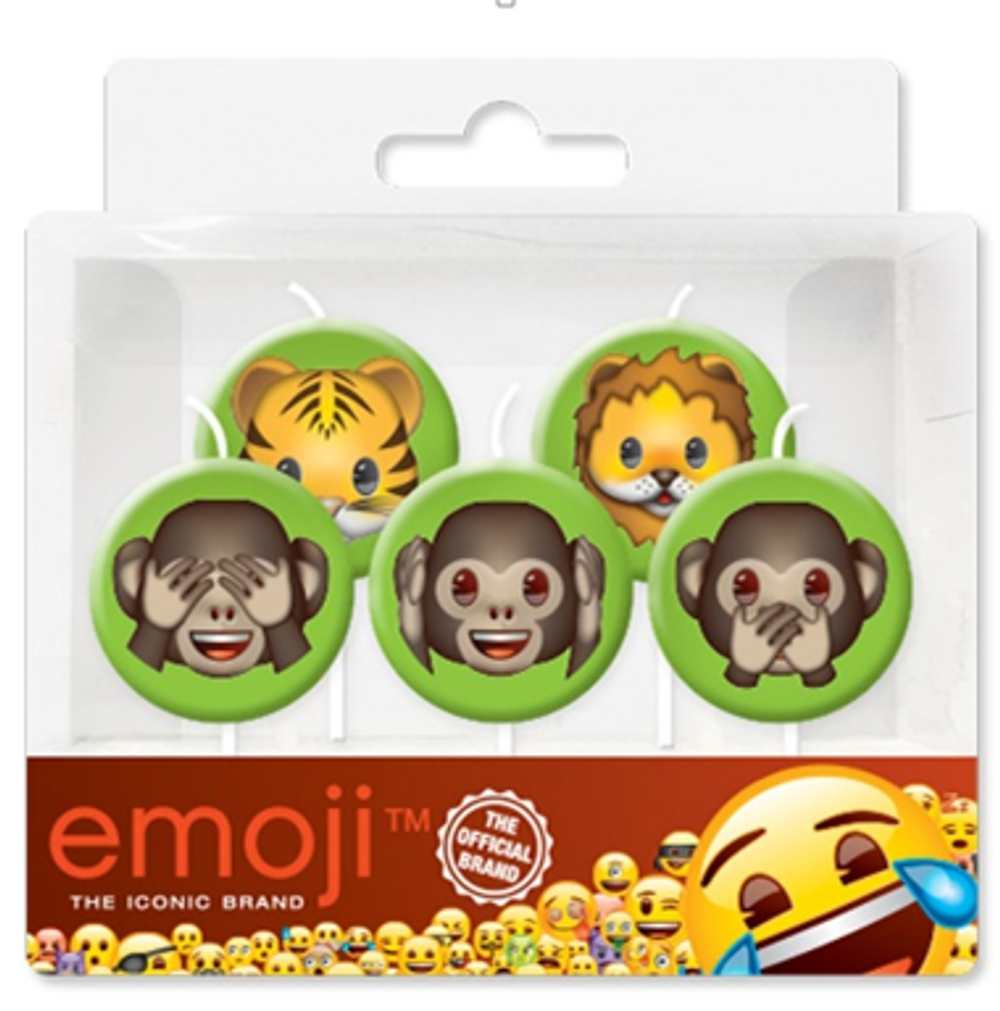 Свечи Круг, Смайл, Emoji, Джунгли, 6 см, 5 шт.