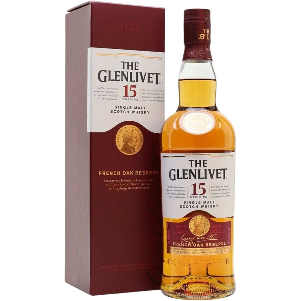 Виски The Glenlivet 15 Y.O. 0,7 л. В подарочной коробке