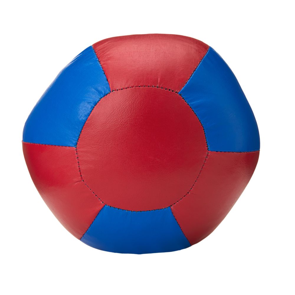 Медбол 3C146-K64, 4кг, иск.кожа, наполнитель резиновая крошка, диам. 21 см, маш сшивка, сине-красный