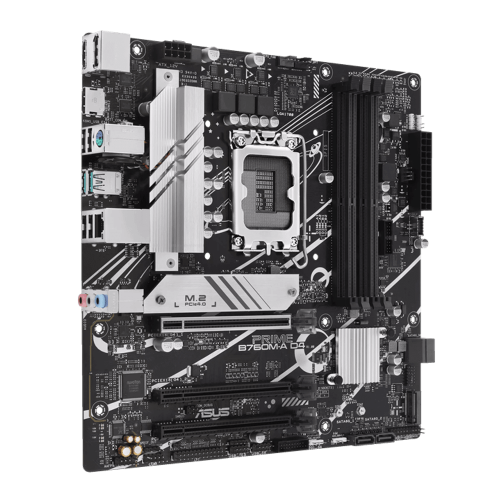 Материнская плата ASUS PRIME B760M-A D4-CSM, LGA1700 B760 4xDDR4 4xSATA3 2xM.2 RAID 2xHDMI 1xDP mATX