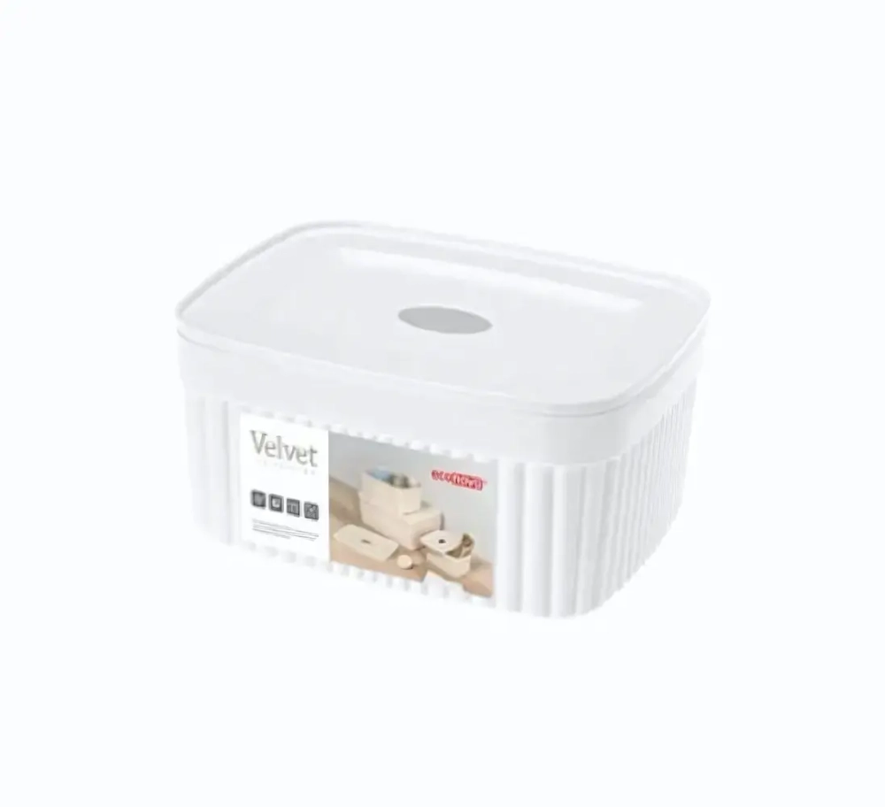 Лоток с крышкой для хранения «VELVET», цвет белый, 15*11,5*7см / 9л✦
