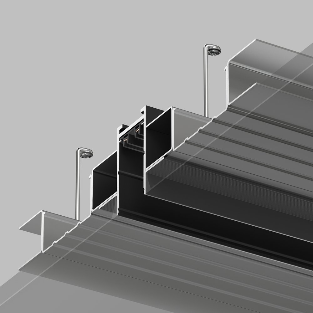 TR2013-BK Встраиваемый шинопровод SMART 3м под ГКЛ, черный