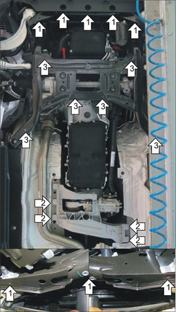 Защита картера Двигателя, КПП. 5 мм, Алюминий. для Jaguar F-Pace 2016-2024 MOTODOR.35803